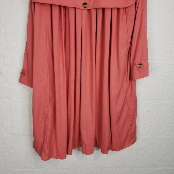 Soft Surroundings Coral Trench Coat Size Large - Picture 13 of 16